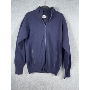 Hogan Lambswool Men's Zip Jacket Dark Blue Size S Made In Scotland